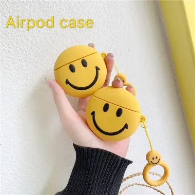 イエローの笑顔 AirPodsケース｜イヤホンケース・ソフトケース・AirPods Pro 1/2/3対応・落下防止・傷防止