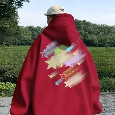 吉 パーカー｜かこっいい・韓国風・シンプル・室外・高校生・トップス・男子・無地・秋服・柔らかい材質・星・カジュアルスタイル・おもしろいプリント