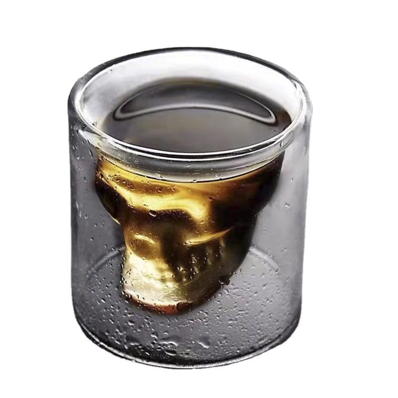 スカル グラス｜耐熱・ダブルウォール・ショットグラス・二重構造・洋酒/カクテル【150ml/250ml】|undefined