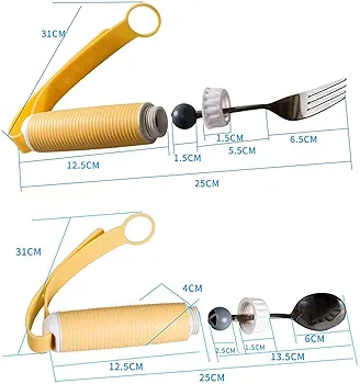 高齢者向けシリコン補助食器 ｜揺れ防止適応器具4個セット、パーキンソン病、障害者向けの食器|undefined