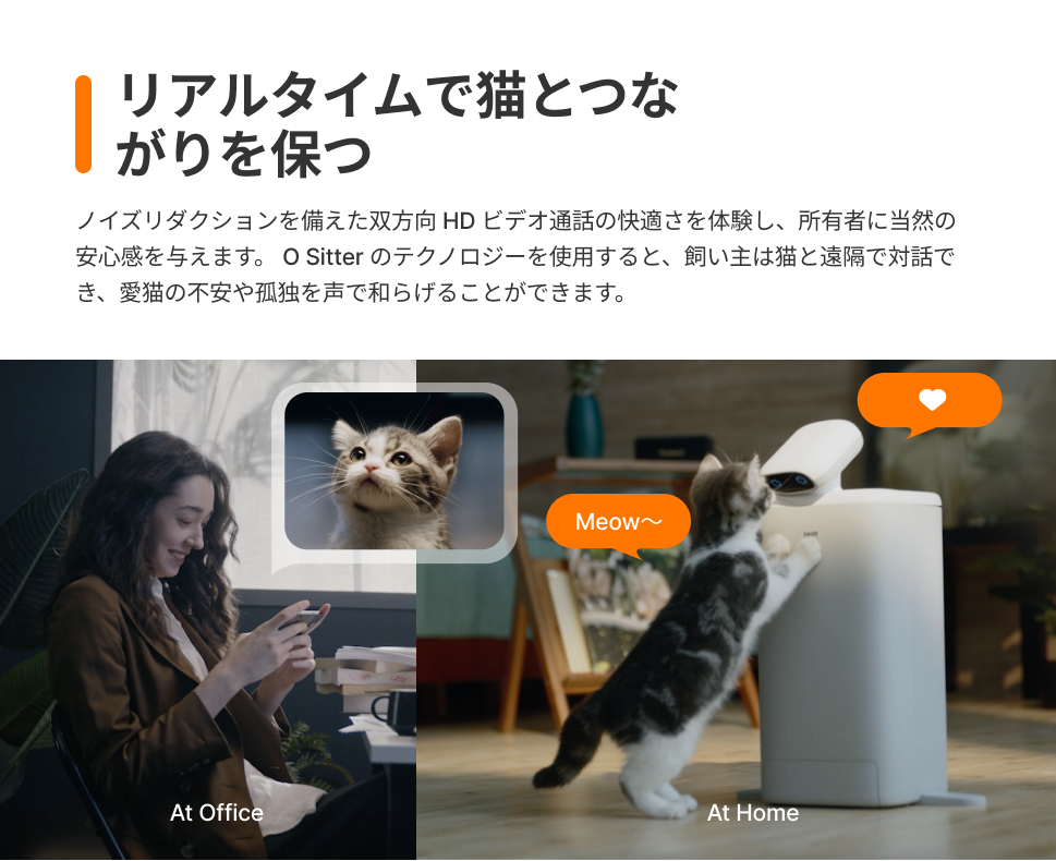 日本初上陸』HHOLOVE O Sitter 猫用スマートコンパニオンロボット ...