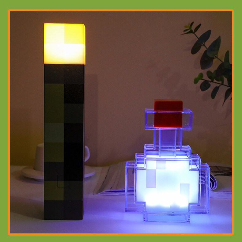 マイクラトーチランプ！LED夜灯、カラーチェンジ、充電式