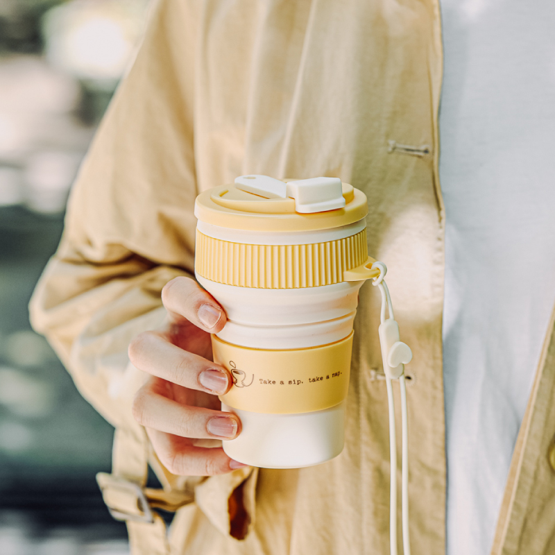 【樹可】折りたたみシリコン製大型カップ・ジュース・お茶・食品グレード・持ち運び便利・マウスウォッシュ|undefined