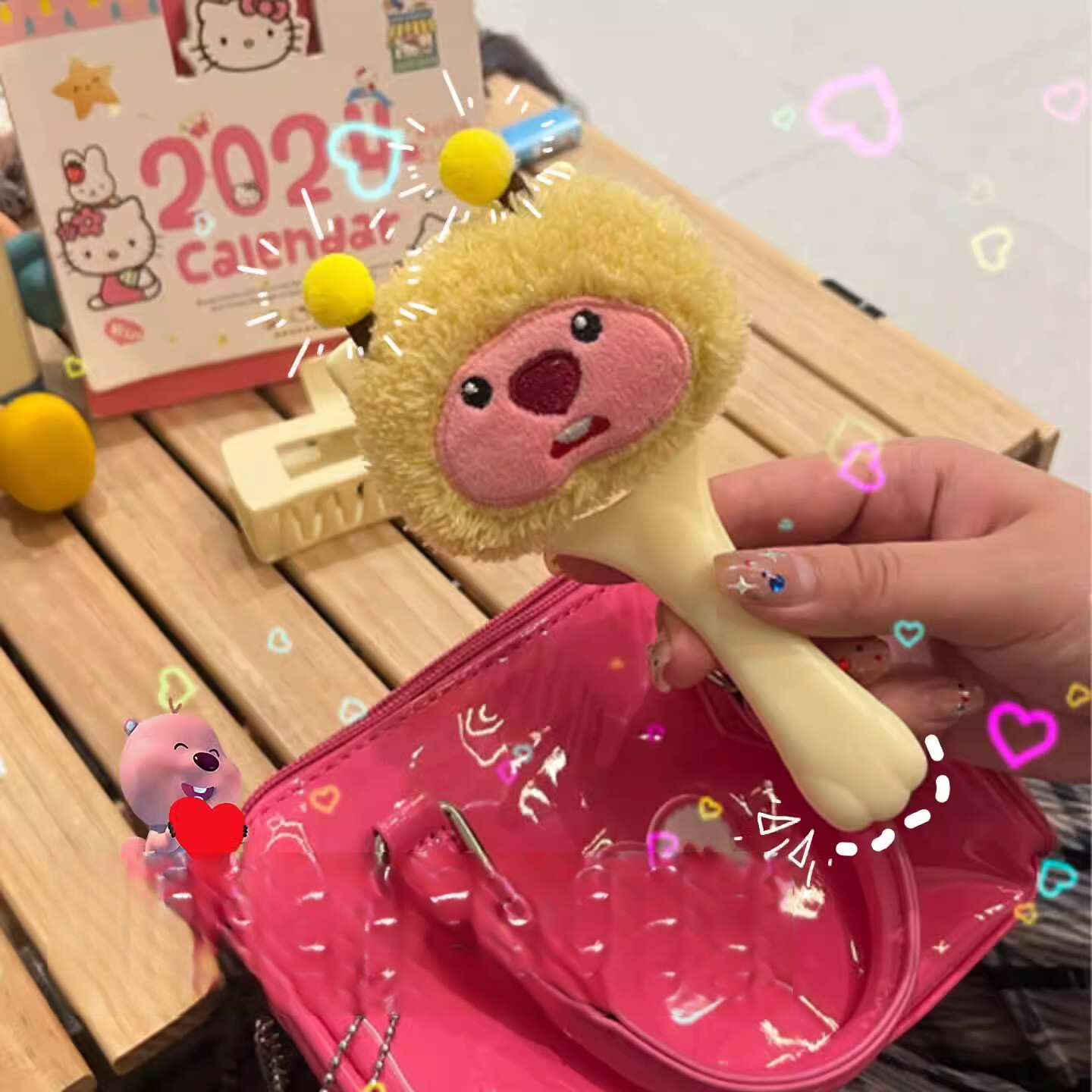 コンパクトヘアブラシ｜ブラシ・くし・エアクッションブラシ・持ち運び便利・可愛い女の子へのギフト・ふんわりマッサージ|undefined
