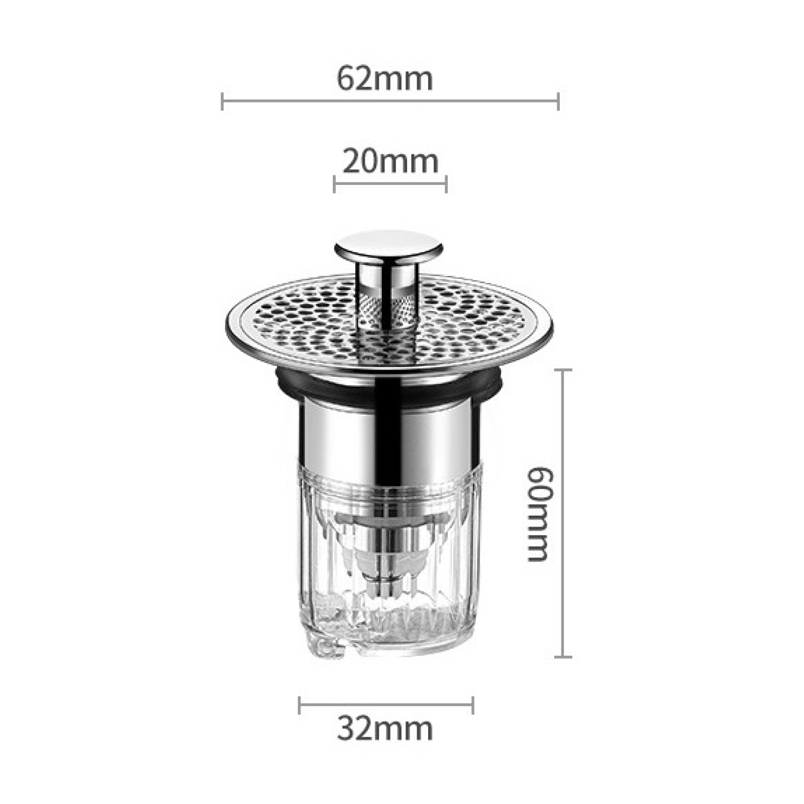 洗面台ポップアップ排水栓 (直径32mm-40mm適用)｜ゴミ受け・目詰まり防止・合金製・洗面器・バスルーム・浴室・シンク・化粧台・流し台・キッチン|undefined