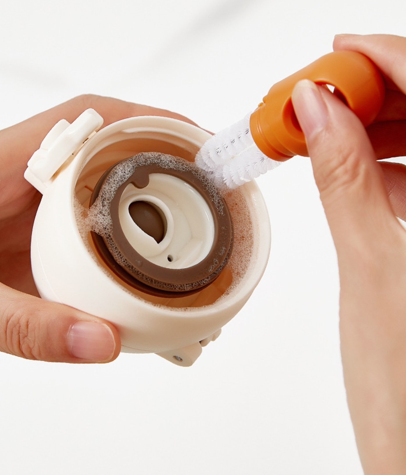 長い柄ボトルブラシ3in1｜回転して手軽に洗浄・哺乳瓶やペットボトルの洗浄に便利・ストローブラシ付き|undefined