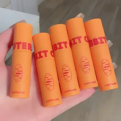 Cappuvini リップグロス｜にんじんデザイン・マット・発色・落ちにくい・小型・かわいい・少女向け・メイク