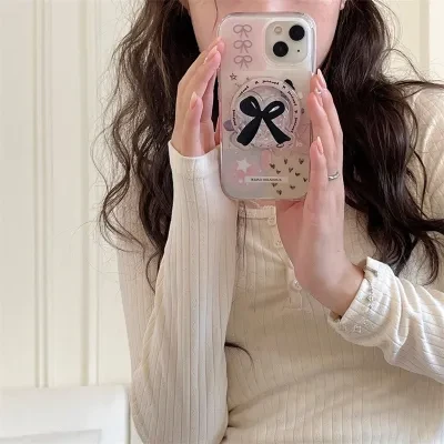 【Magsafe対応】継ぎ接ぎ・クマと星・iPhoneケース｜落下防止、マグネット式グリップ付き、磁気吸着、iPhone15/14/13/12