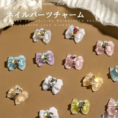 ネイルパーツチャーム｜5個入・リボン・アクセサリー・ネイルアート・キラキラ・ワンホンネイル