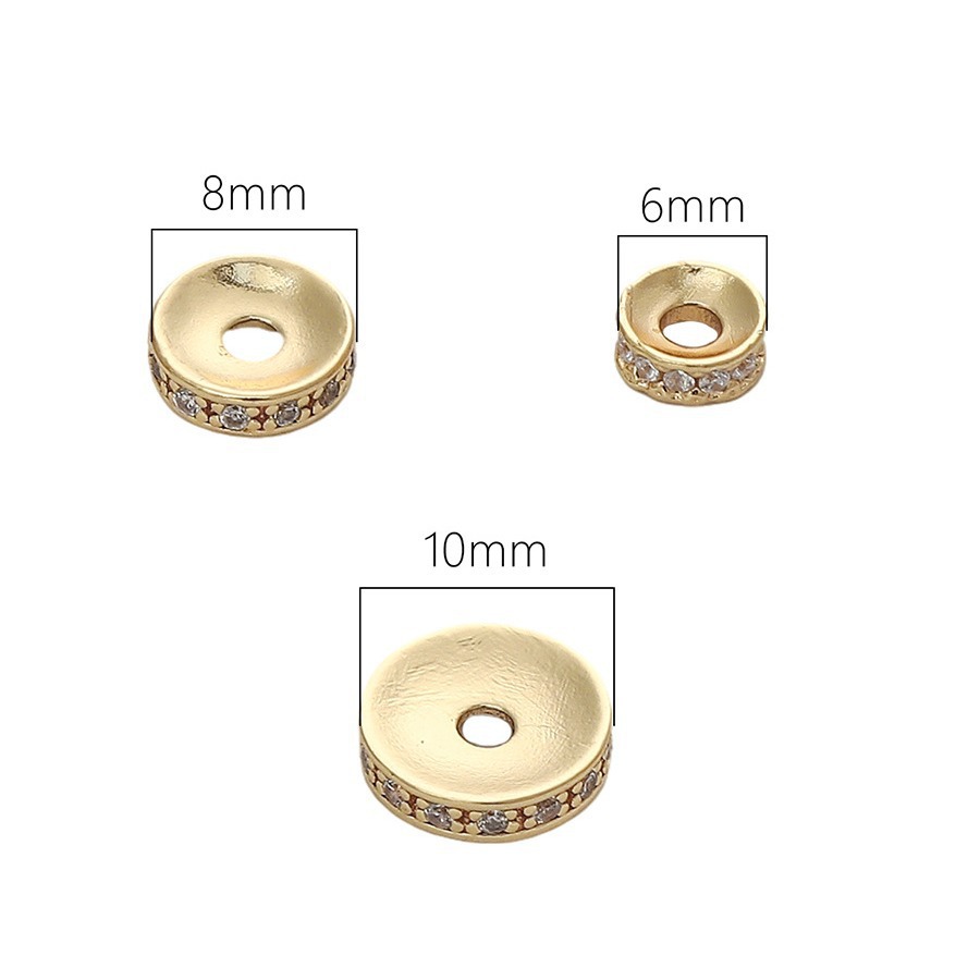 平ロンデル｜【2個】3サイズ・ジルコニア・穴径2ｍｍ・デコパーツ・ハンドメイド・DIY|undefined