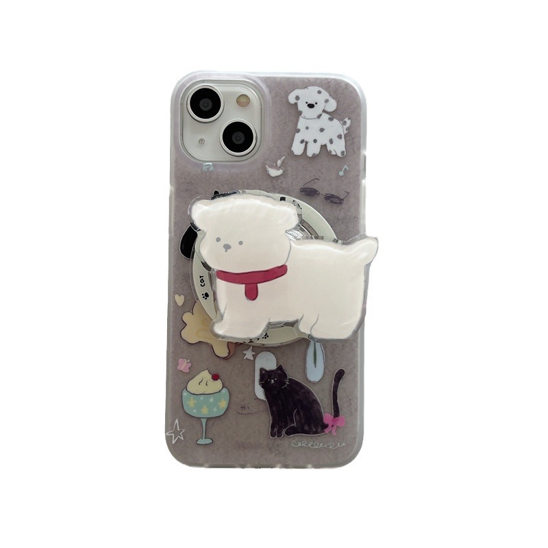 【Magsafe対応】かわいい、マフラーをかけた犬iPhoneケース｜iPhone15/14/13/12対応、全面保護、耐衝撃|undefined