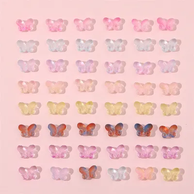 ガラス製蝶々モチーフビーズ｜【20個】10×14ｍｍ・ハンドメイド・ビーズパーツ・DIY