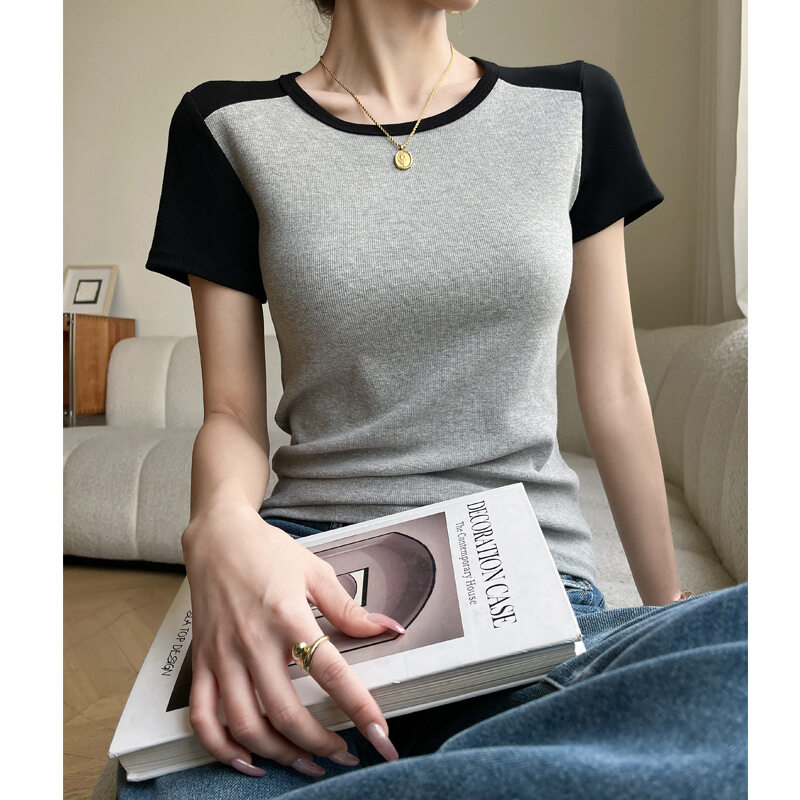 Tシャツ｜コットン・ショートTシャツ・夏・デザイン感・マイナー・トレンド・女性・服|undefined