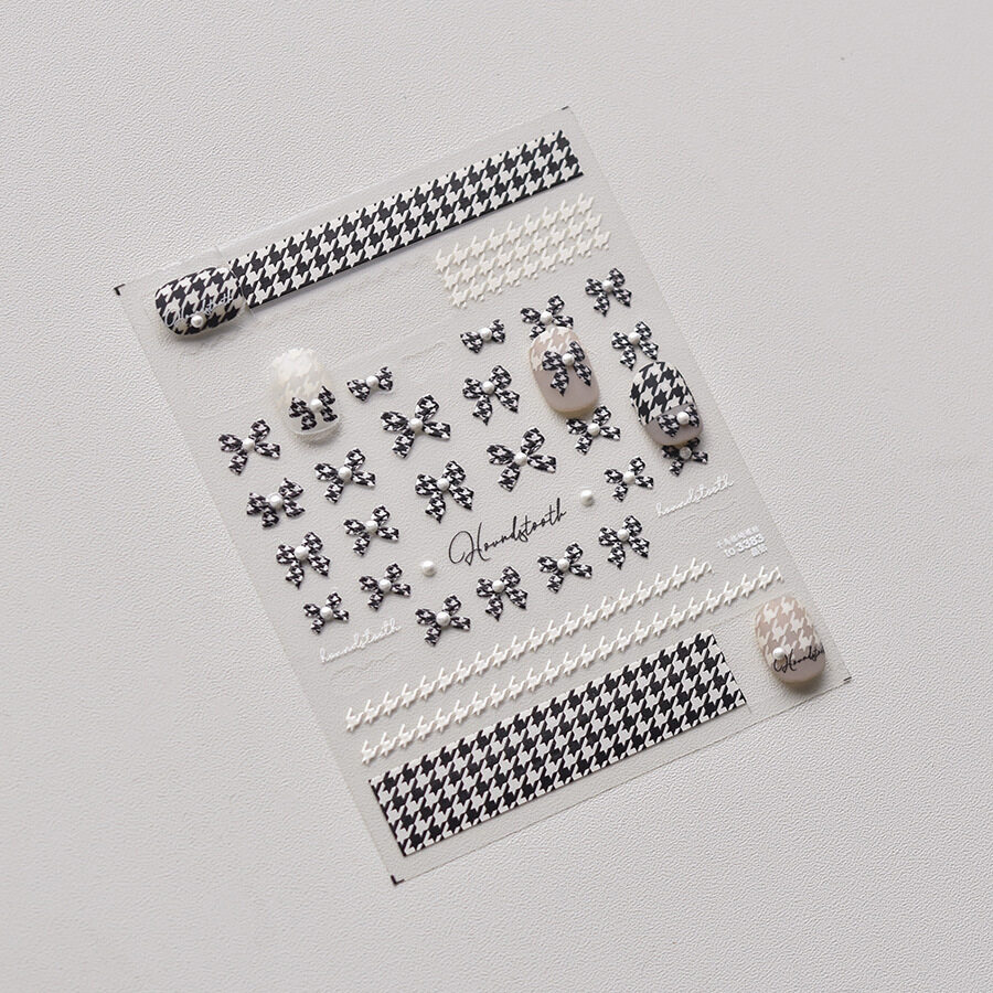 ネイルシール・リボン｜1枚入・クラシック・大人っぽい・貼るだけ・ネイルチップ用品・3D立体・ステッカー・ワンホンネイル・優雅・黒|undefined