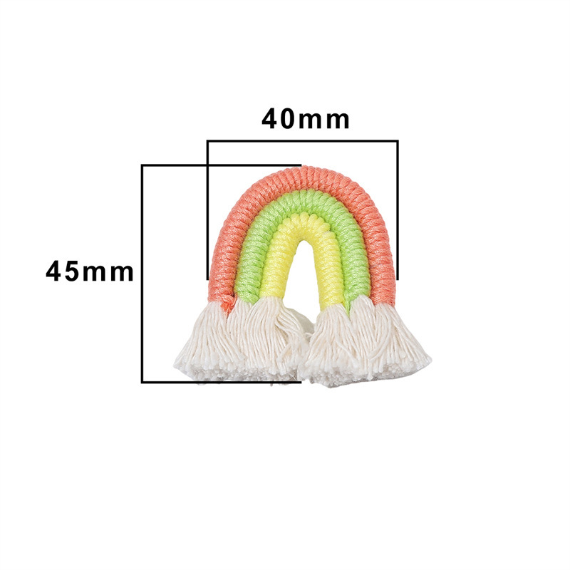 糸編みチャーム｜【1点】レーンボー・タッセル・キーホルダー素材・サイズ40×45ｍｍ・穴なし|undefined