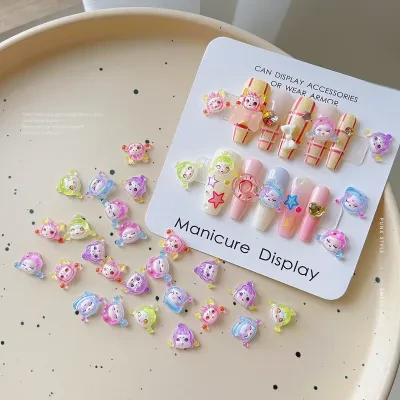 ネイルパーツ｜30個ランダム・可愛い女・ネイルアート・ネイルチップ用品・ギャルネイル・アクセサリー・立体・キャラクター・ワンホンネイル