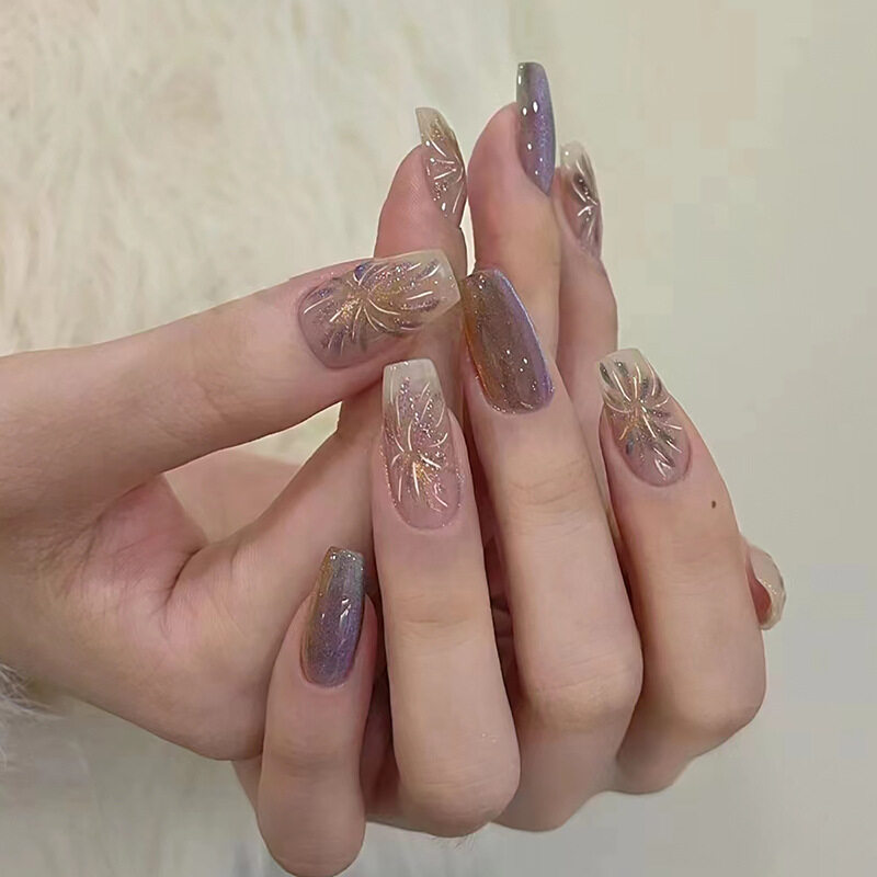 ネイルチップ｜ネイル・ネイルアート・猫目・花火・バレエ風・可愛い・取り外し可能・24枚|undefined