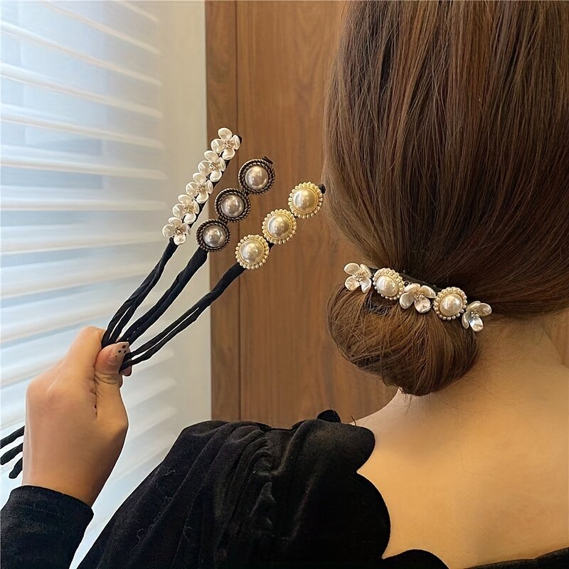 シニヨンメーカー|お団子ヘアメーカー・リボン・人工パール・巻き上げだけで完成！|undefined