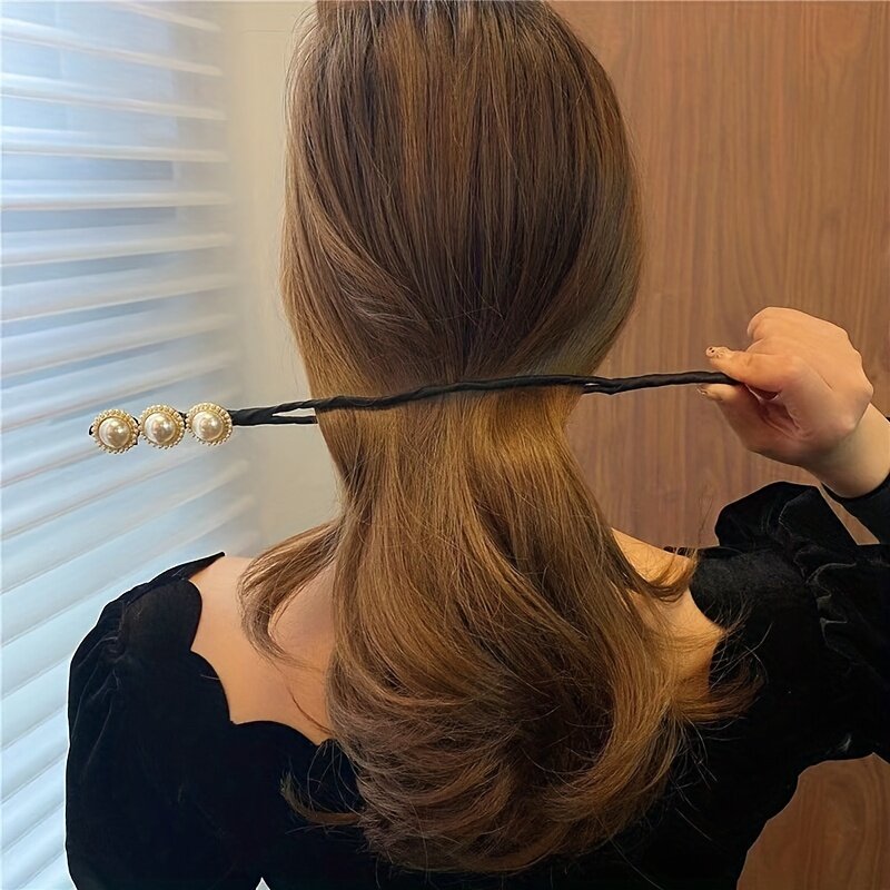 シニヨンメーカー|お団子ヘアメーカー・リボン・人工パール・巻き上げだけで完成！|undefined