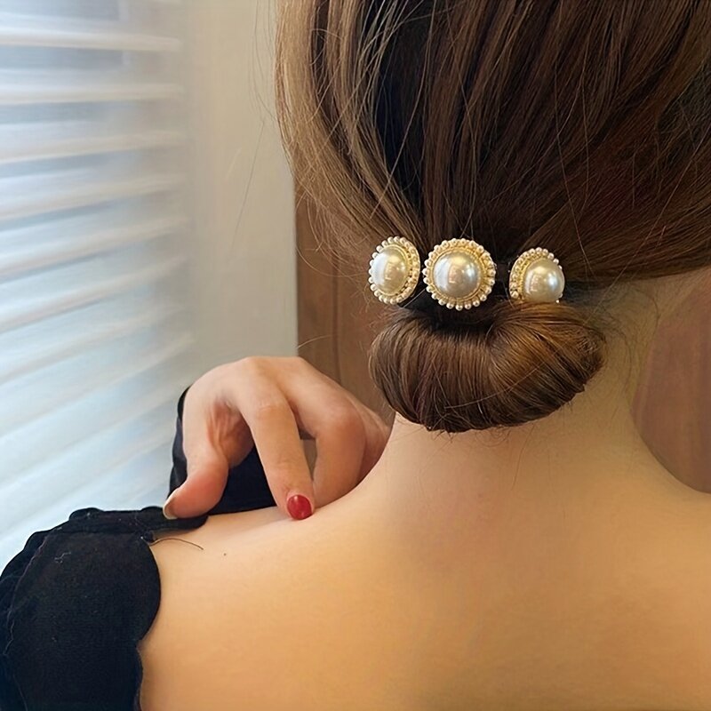 シニヨンメーカー|お団子ヘアメーカー・リボン・人工パール・巻き上げだけで完成！|undefined