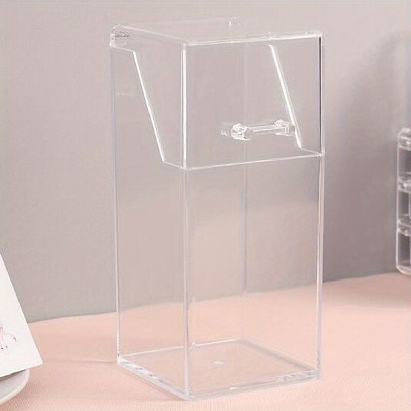 1pc クリア収納ボックスマスクオーガナイザーアクリル鉛筆ホルダーデスク用多機能蓋防塵|undefined