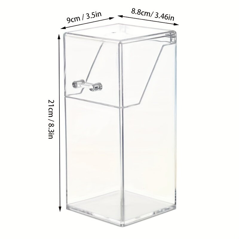 1pc クリア収納ボックスマスクオーガナイザーアクリル鉛筆ホルダーデスク用多機能蓋防塵|undefined