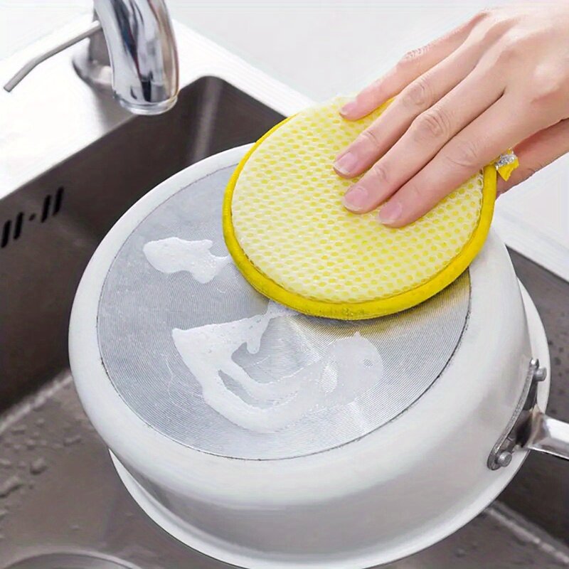両面食器洗いスポンジ｜ワイプブラシ・ポットブラシ・ボウルクリーニングクロス・キッチン用品・家庭用・食器洗いタオル・油と汚れを強力に除去！【10枚セット】|undefined