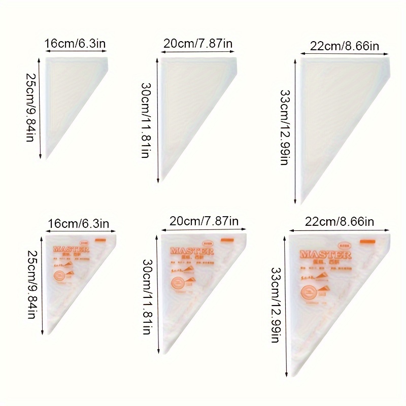 使い捨て絞り袋とノズル｜ベーキングツール・クッキークリーム用三角形絞り袋・HDPEクリームバッグ|undefined