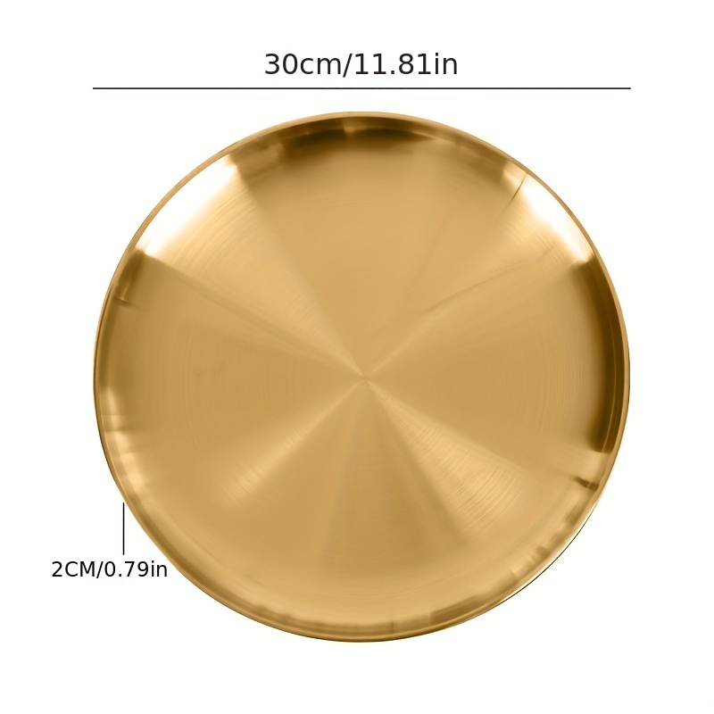 304ステンレス製丸皿｜韓国風焼肉皿・金のトレイ・食器・フルーツ皿・焼肉ビュッフェ|undefined
