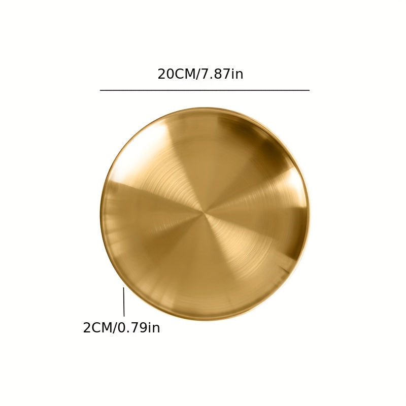 304ステンレス製丸皿｜韓国風焼肉皿・金のトレイ・食器・フルーツ皿・焼肉ビュッフェ|undefined
