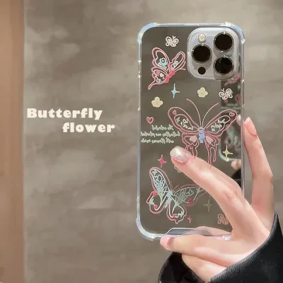 iPhone用スマホケース | 花蝶柄・メイクアップ・オリジナル・春デザイン