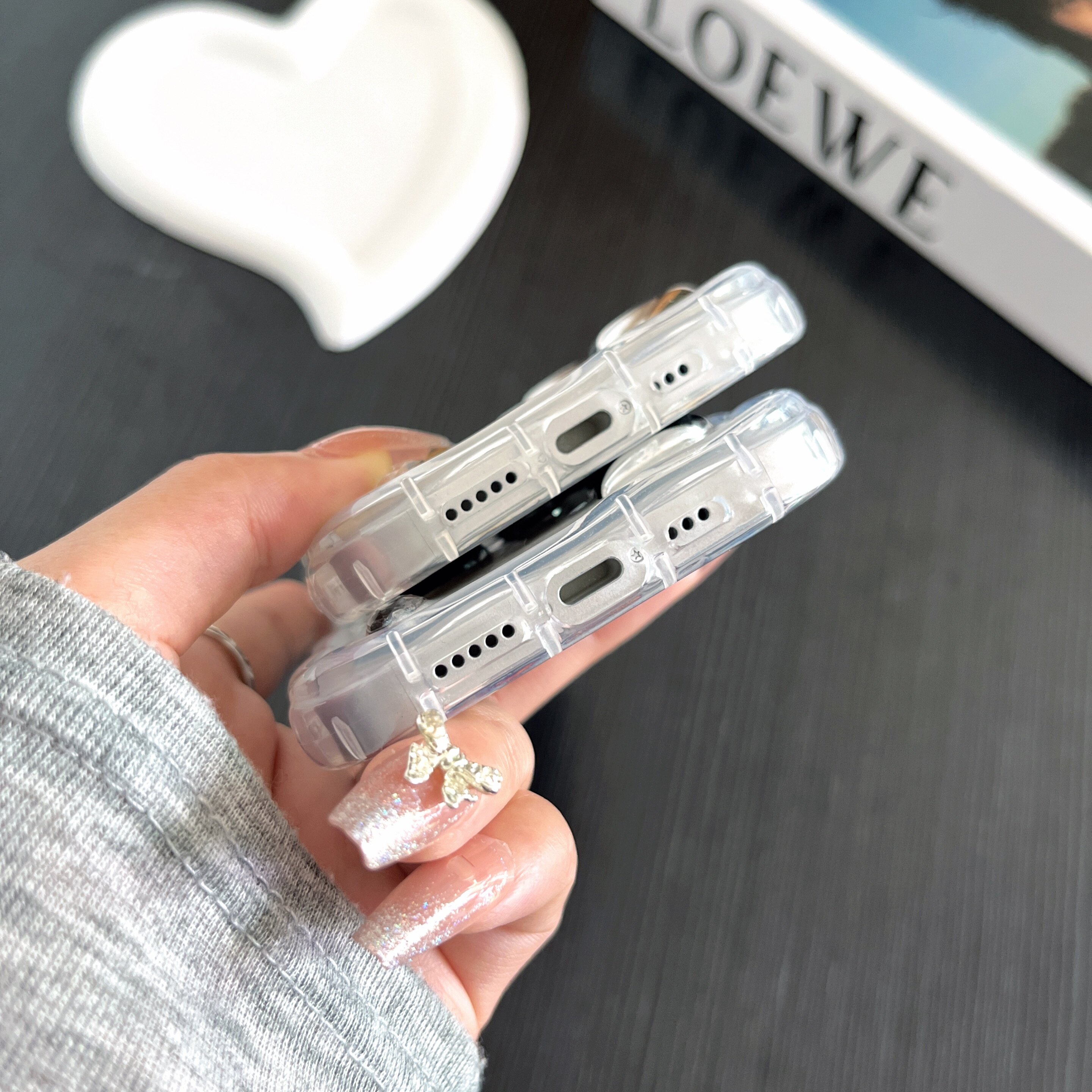 高級セメントグレー・ミラーフィニッシュ・ウォーターダイヤモンド・iPhone14ProMaxケース・13・15新作・12・おしゃれ|undefined