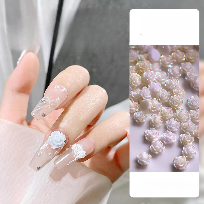 100個】ネイルパーツ｜椿・花・白黒・アクセサリー・ネイルチップ用品