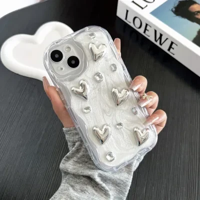 高級セメントグレー・ミラーフィニッシュ・ウォーターダイヤモンド・iPhone14ProMaxケース・13・15新作・12・おしゃれ