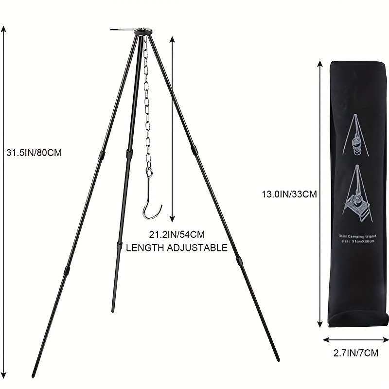 1pcのキャンプ三脚チェーン｜アウトドア用品・キャンプ用品・料理やグリルに最適・収納袋が付属|undefined