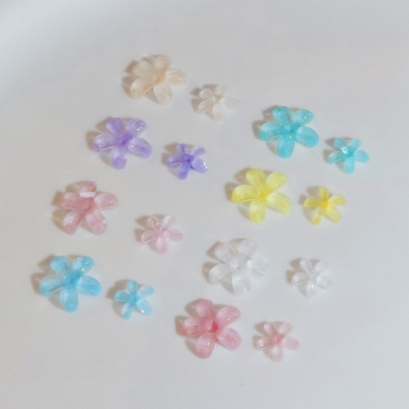 【50個】ネイルパーツ｜花・7/10mm・立体感・かわいい・ネイルチップ用品・ピンク・青・ネイルアート|undefined