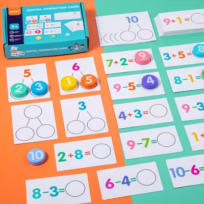 【数学学習】デジタル加算と減算の早期教育カード｜就学前数学啓発教材・デジタル分解学習パズルおもちゃ・論理的思考トレーニング・知育玩具