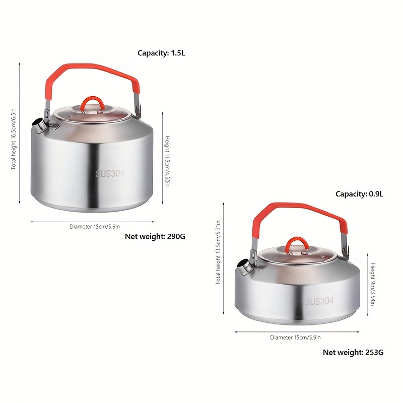 1L/1.5L屋外フラットハンドルケトル ｜アウトドア用品・キャンプ用品・ステンレス・ピクニックポット・キャンプ調理器具用品|undefined