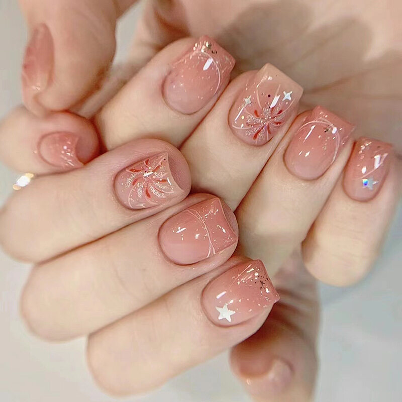 ネイルチップ｜ネイルアート・花火・星型・ショートバレエ・ショートネイル・可愛い・気質|undefined