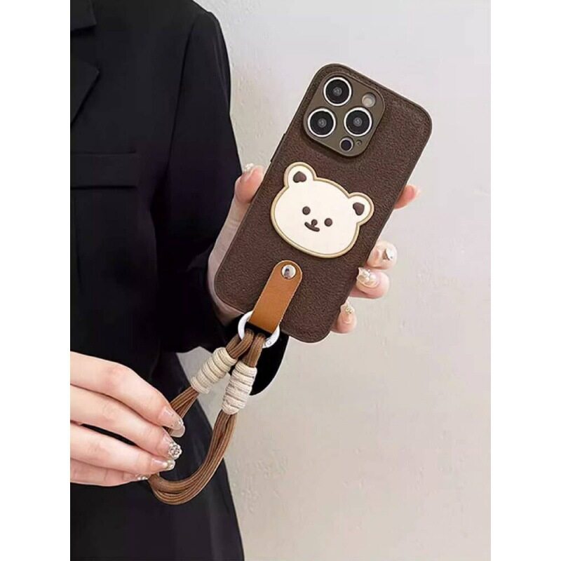 iPhone用スマホケース|新デザイン・ふわふわクマ・手帳型・女性向け・高級感|undefined