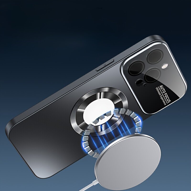 バンパーマット磁気ワイヤレス充電ケース Iphone 15 プロマックスガラスレンズカメラ保護カバー Iphone 13 12 11 プロマックスプラス|undefined