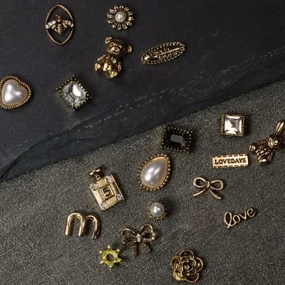 【10個】ネイルパーツ｜アクセサリー・ネイルアート・ネイルチップ用品・キャラクター・熊・リボン・花・レトロ風・ギャルネイル