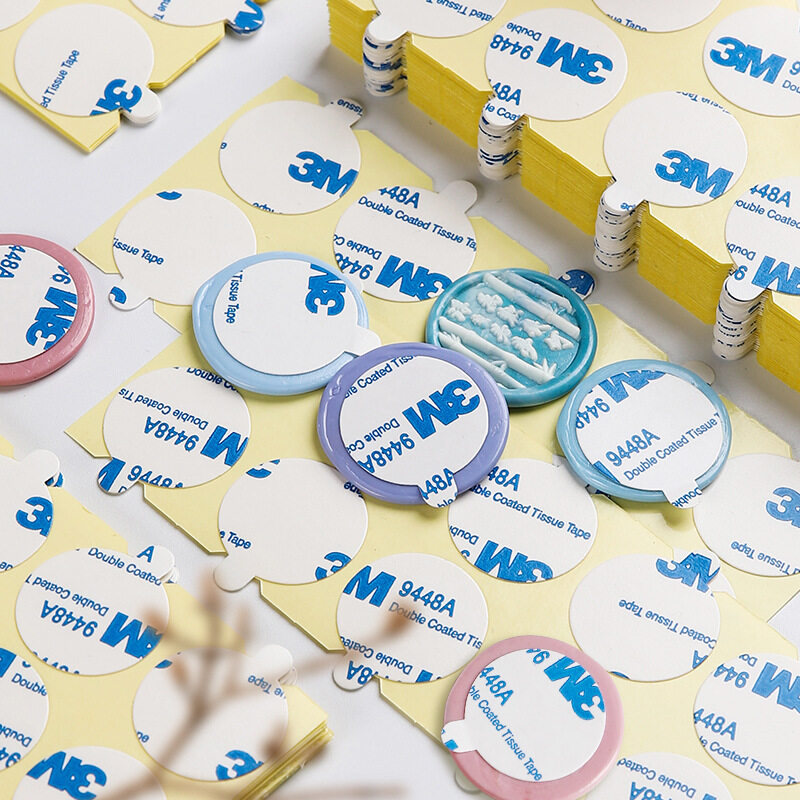 【50枚】シーリングスタンプ用両面テープ｜直径約25mm・丸型・粘着・ はがせる・耳つき・DIY|undefined