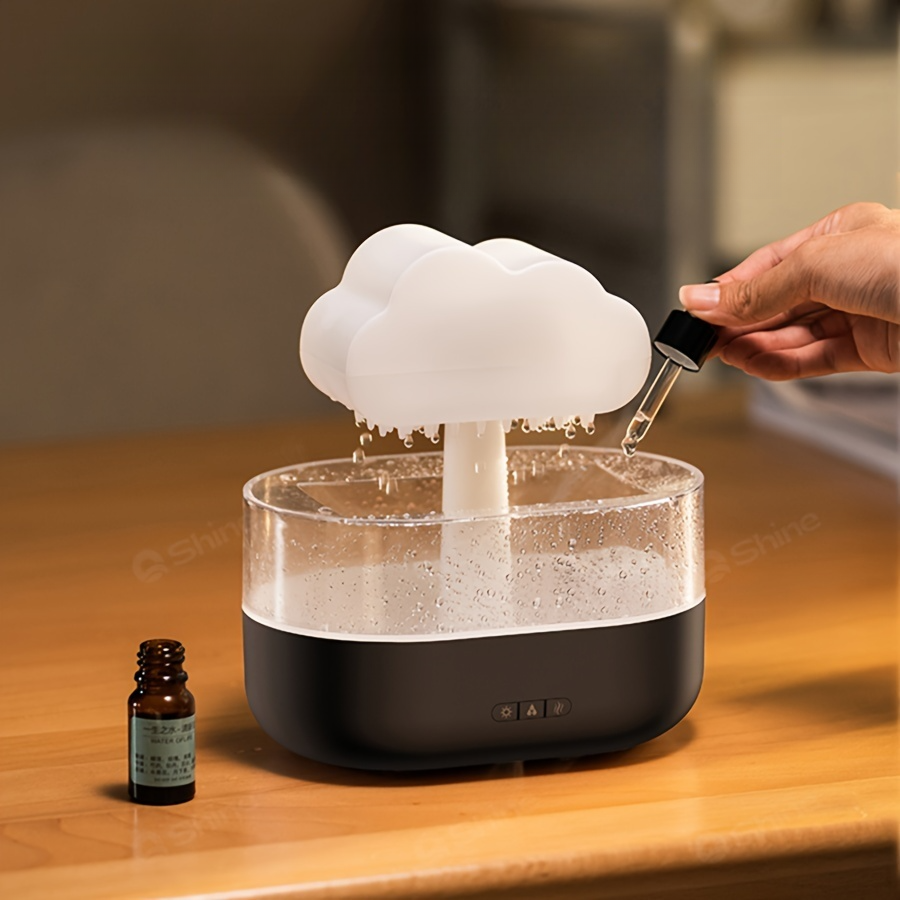ホワイトノイズの雨降り加湿器｜超音波・七色・キノコ・雲・雨滴・ナイトライト・アロマディフューザー|undefined