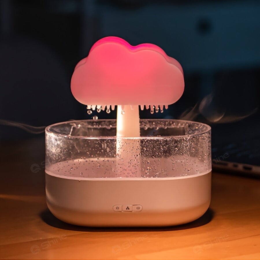 ホワイトノイズの雨降り加湿器｜超音波・七色・キノコ・雲・雨滴・ナイトライト・アロマディフューザー|undefined
