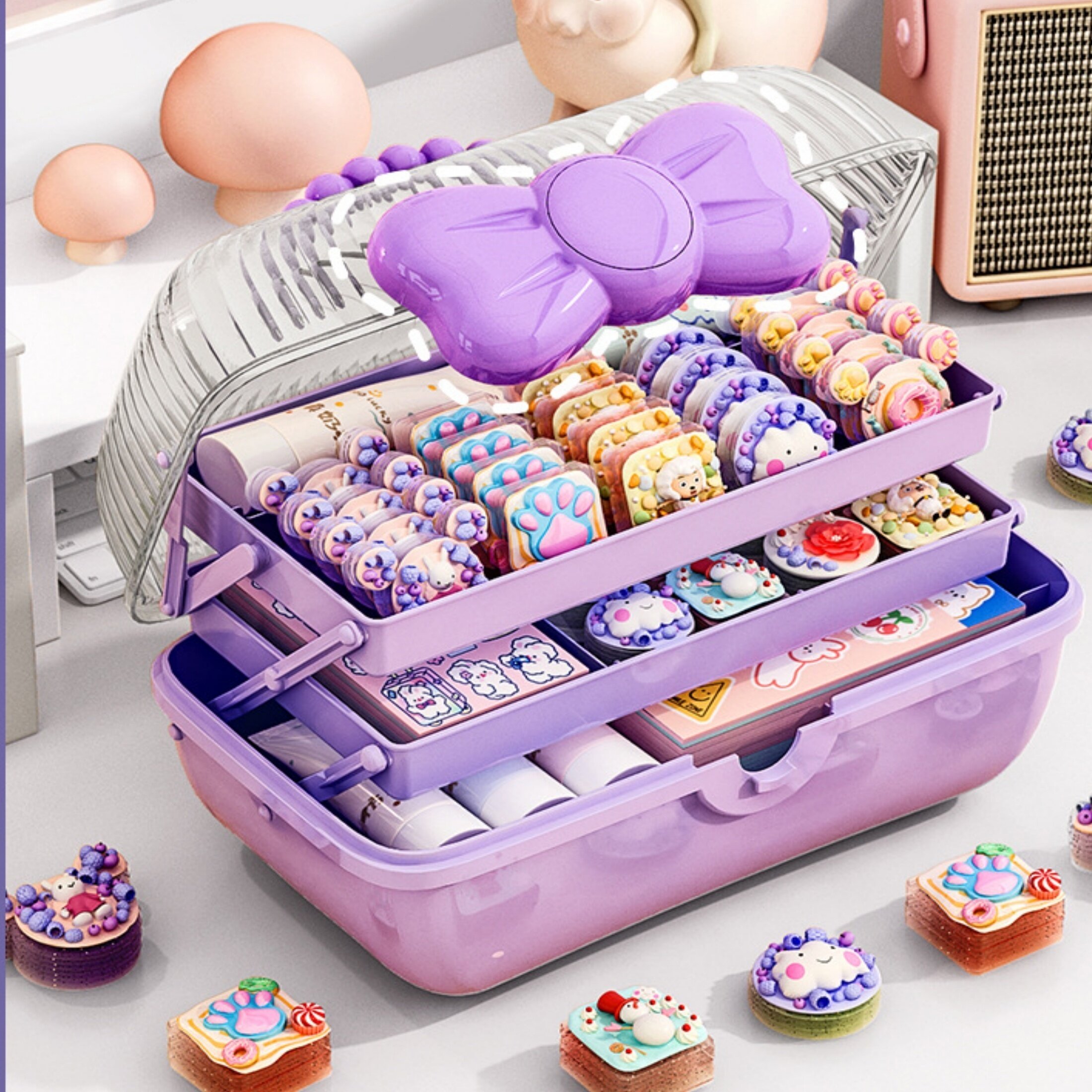 かわいい収納ボックス｜おもちゃ用・化粧品用・ヘアアクセサリー用・便利・寝室用・バスルーム用・オフィス用・多層デスクトップ・女性向け|undefined