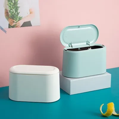 HanDIY ミニゴミ箱｜ミニ蓋つきゴミ箱・家庭用・デスクトップゴミ箱・コンパクト・プラスチック・机上・便利