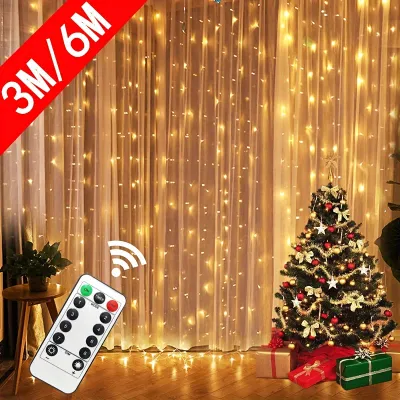 LED銅線ライト｜カーテンライト・USNリモコン・フック付き・ストリングライト・クリスマス・ウェディング・寝室