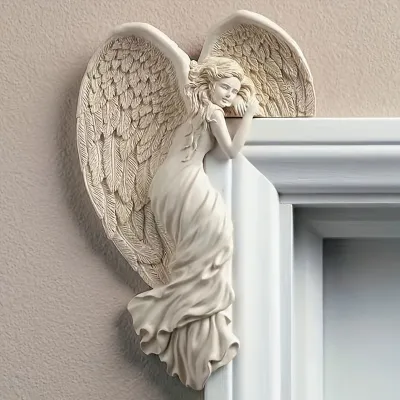 天使のドア飾り｜新作・玄関・壁掛け・屋外・通年・ドア飾り物・樹脂製オーナメント