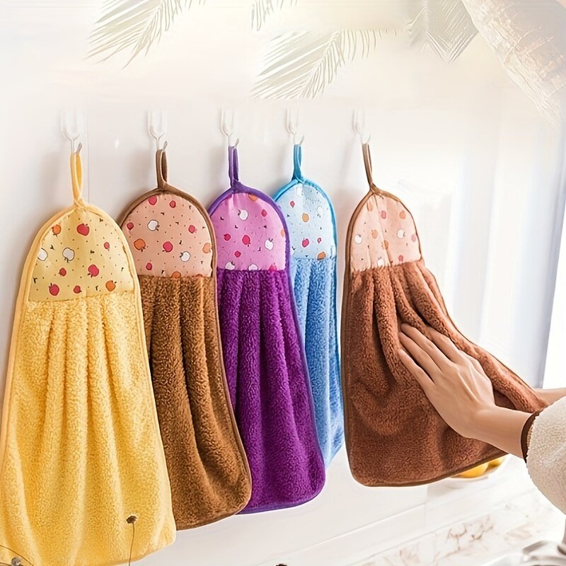 ハンドタオル｜1pc・ぶら下げ式・速乾タオル・浴室用・ キッチン用・ ループ付き・ 吸水・ 柔らかい・可愛い・カラフル|undefined